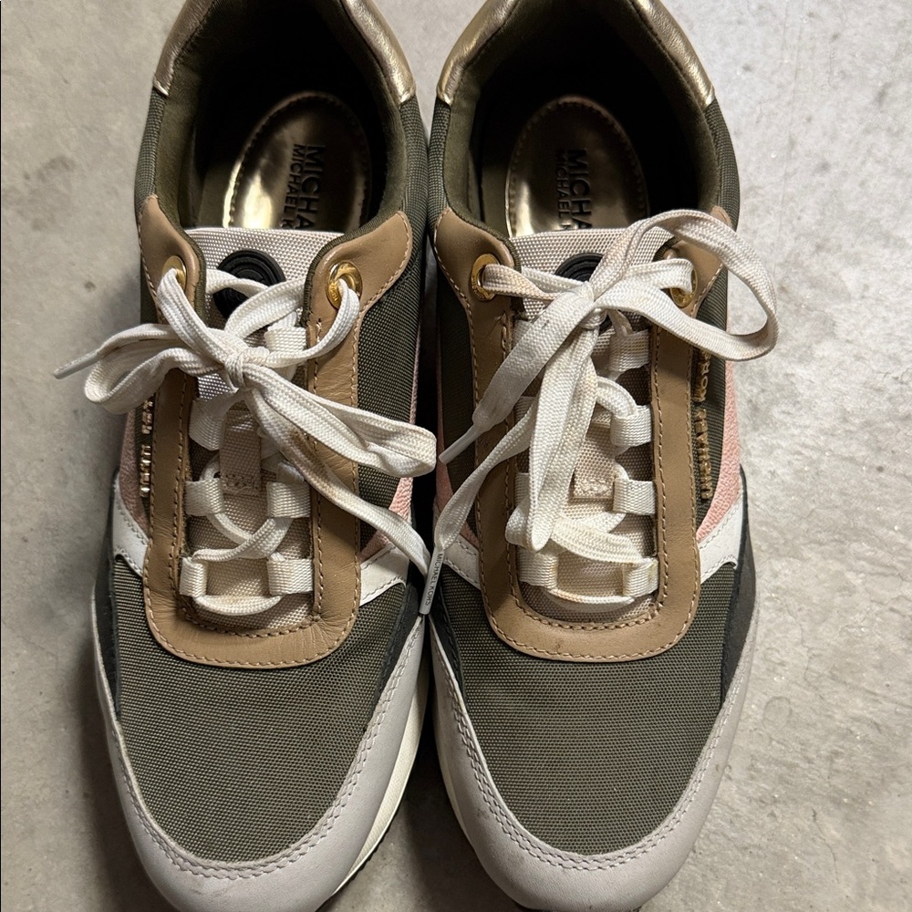 Michael Kors Women's Green and Tan Sneakers